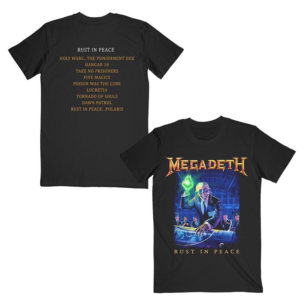MEGADETH メガデス (デビュー 40周年 ) - Rust In Peace Tracklist / バックプリントあり / Tシャツ / メンズ - PGS